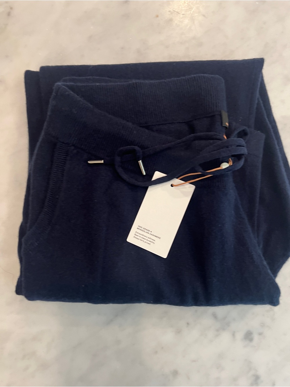 Quince Mongolian Cashmere Straight Leg Pants XL NWT in True Navy Navy - Picture 6 of 8